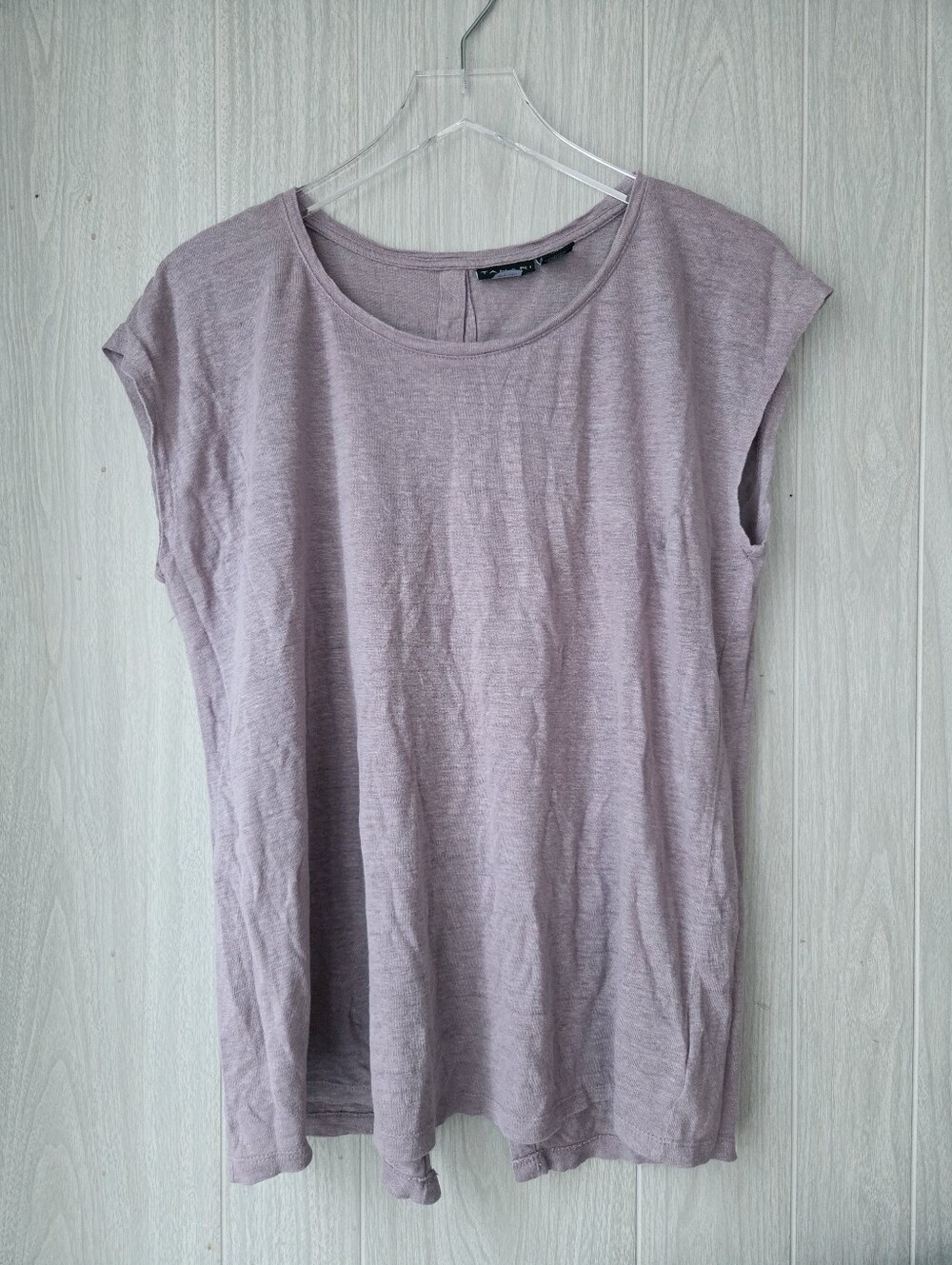 Tahari 100% Linen Purple Back Buttons Top Size L